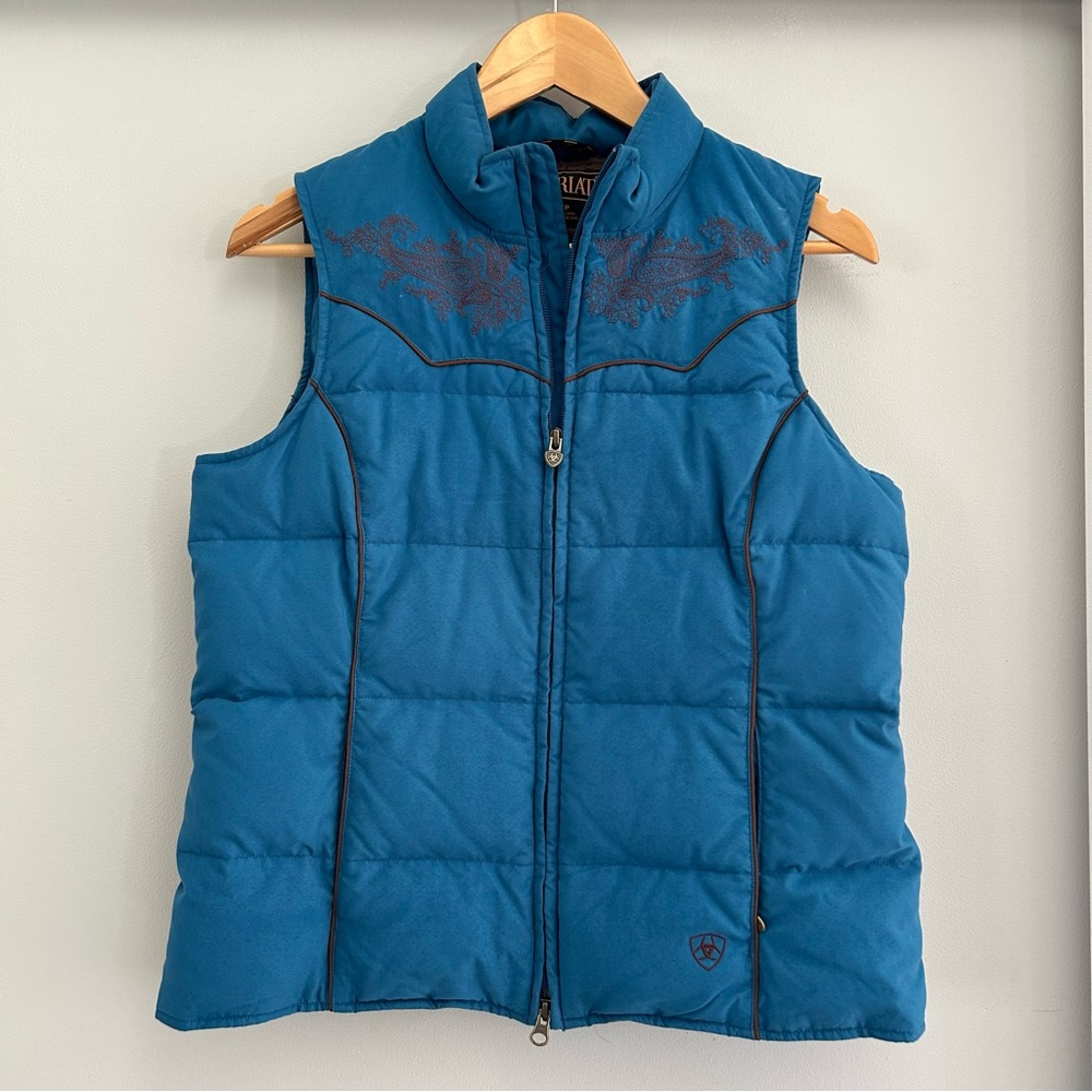 Ariat Duck Down Insulated Full Zip Sleeveless Vest Size Small